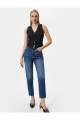Yüksek Bel Mom Fit Kot Pantolon Kumaş Karışımlı - Mom Jean Yüksek Bel Mom Fit Kot Pantolon Kumaş Karışımlı - Mom Jean