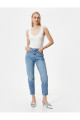 Yüksek Bel Mom Fit Kot Pantolon Kumaş Karışımlı - Mom Jean Yüksek Bel Mom Fit Kot Pantolon Kumaş Karışımlı - Mom Jean