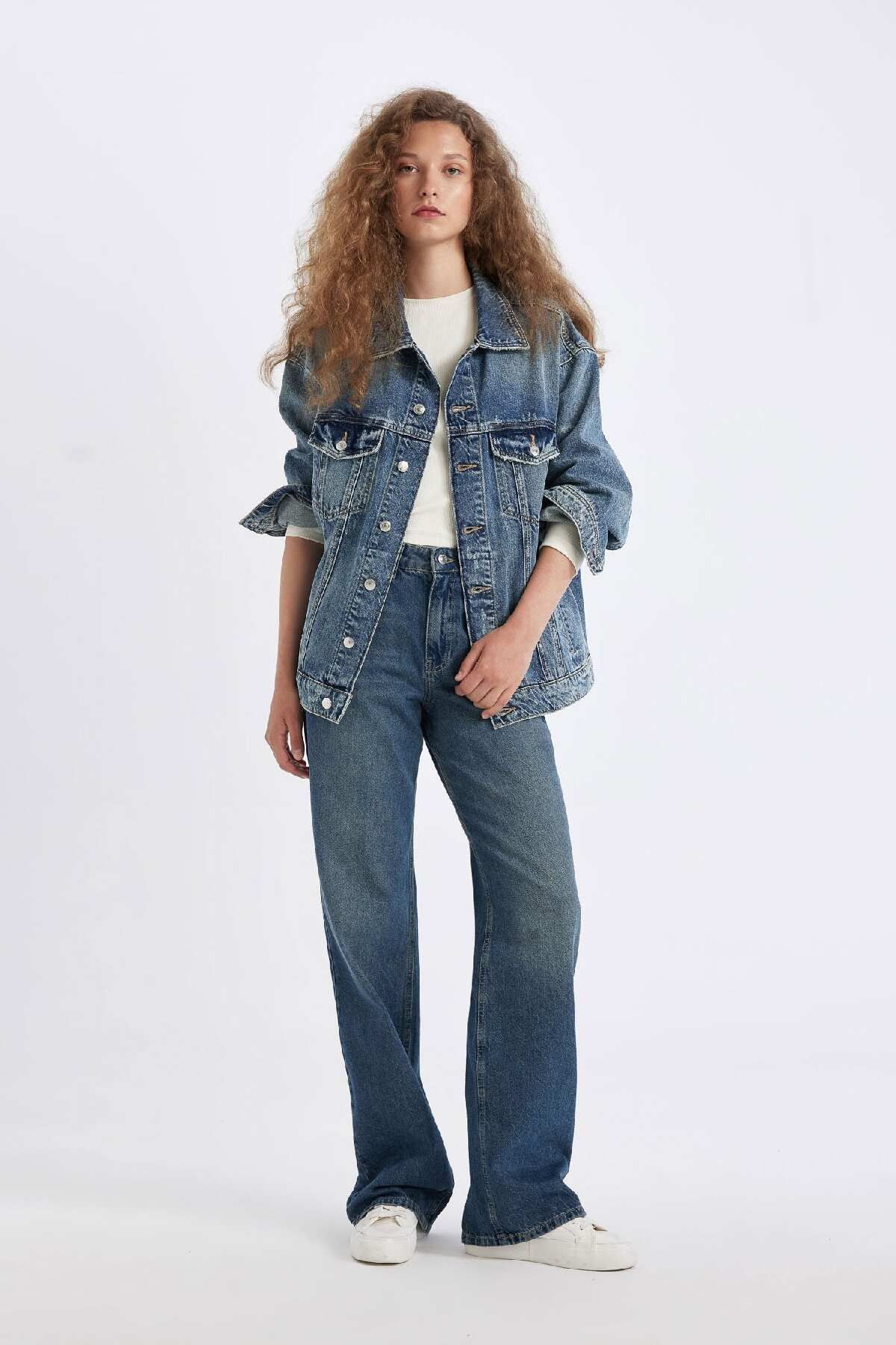 Oversize Geniş Kalıp Jean Ceket D4171ax24wn Oversize Geniş Kalıp Jean Ceket D4171ax24wn