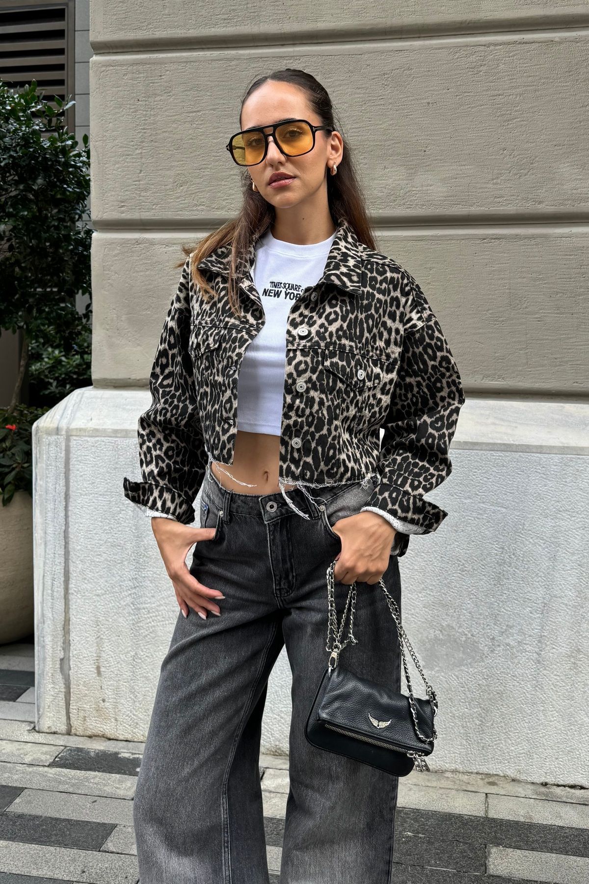 Leopar Midi Ceket Leopar Midi Ceket