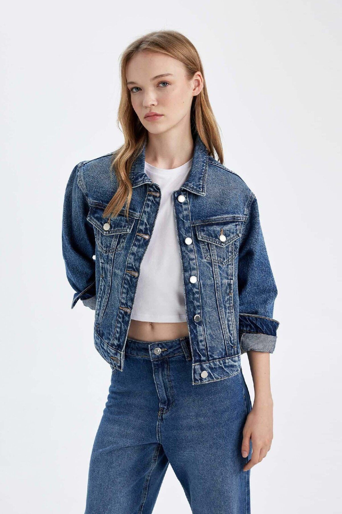 Regular Fit Düğmeli Yıkamalı Jean Ceket D4172ax24wn Regular Fit Düğmeli Yıkamalı Jean Ceket D4172ax24wn