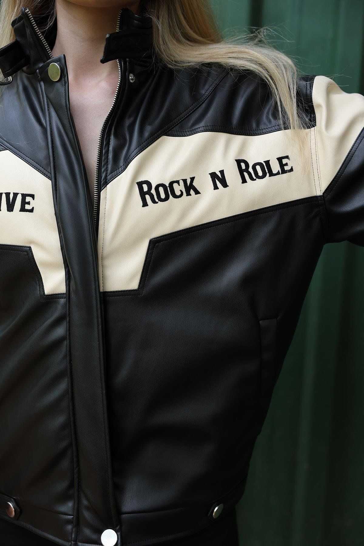 Unisex Oversize Deri Motorcu Ceketi