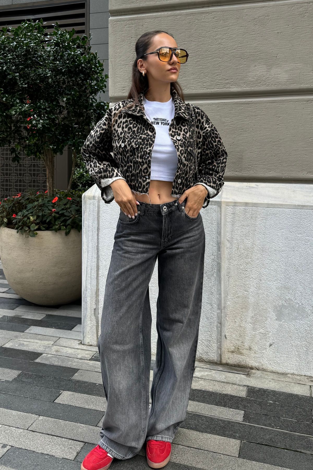 Leopar Midi Ceket Leopar Midi Ceket