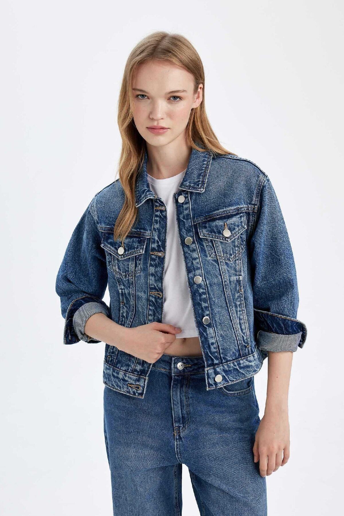 Regular Fit Düğmeli Yıkamalı Jean Ceket D4172ax24wn Regular Fit Düğmeli Yıkamalı Jean Ceket D4172ax24wn