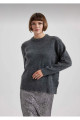 Regular Fit bisiklet yaka exra yumuşak yünlü Dokulu oversize kadın kazak Regular Fit bisiklet yaka exra yumuşak yünlü Dokulu oversize kadın kazak