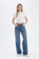 Straight Wide Yüksek Bel Uzun Jean Yıkamalı Pantolon D8152AX24WN Straight Wide Yüksek Bel Uzun Jean Yıkamalı Pantolon D8152AX24WN