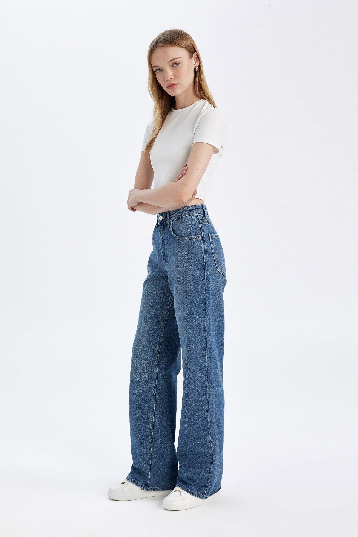 Straight Wide Yüksek Bel Uzun Jean Yıkamalı Pantolon D8152AX24WN Straight Wide Yüksek Bel Uzun Jean Yıkamalı Pantolon D8152AX24WN