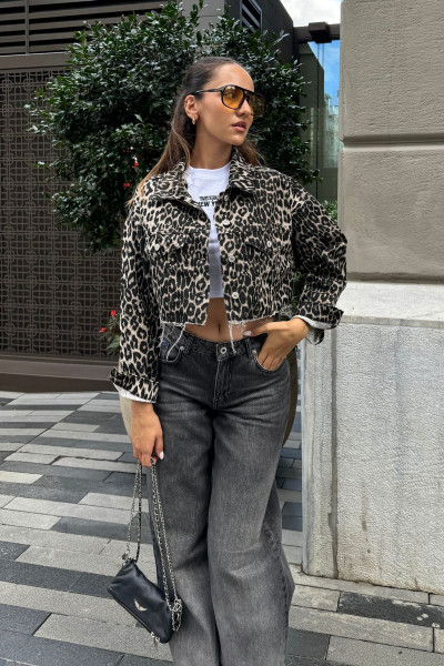 Leopar Midi Ceket Leopar Midi Ceket