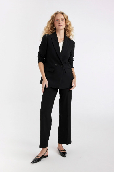 Oversize Geniş Kalıp Ceket Yaka Düğmeli Basic Düz Blazer Ceket C2457ax24au Oversize Geniş Kalıp Ceket Yaka Düğmeli Basic Düz Blazer Ceket C2457ax24au