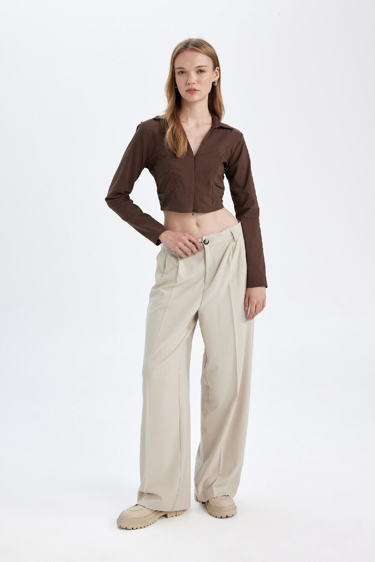 Klasik Pantolon Wide Leg Geniş Bol Paça Fleto Cepli Yüksek Bel Standart Boy Basic Düz D8150ax24au Klasik Pantolon Wide Leg Geniş Bol Paça Fleto Cepli Yüksek Bel Standart Boy Basic Düz D8150ax24au