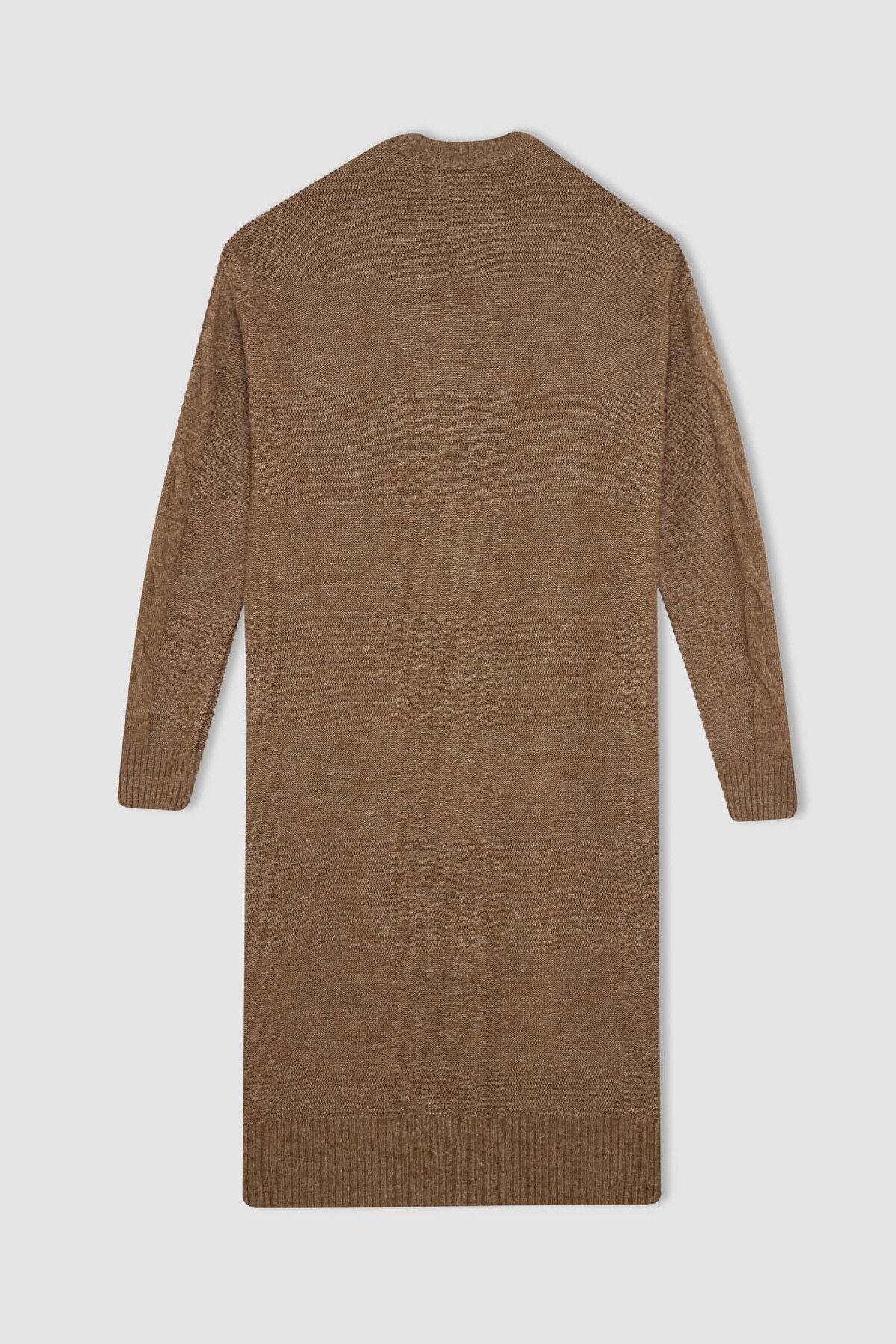 Regular Fit Bisiklet Yaka Saç Örüg Desenli Basic Düz Uzun Kollu Maxi Triko Elbise Y2073az24wn Regular Fit Bisiklet Yaka Saç Örüg Desenli Basic Düz Uzun Kollu Maxi Triko Elbise Y2073az24wn