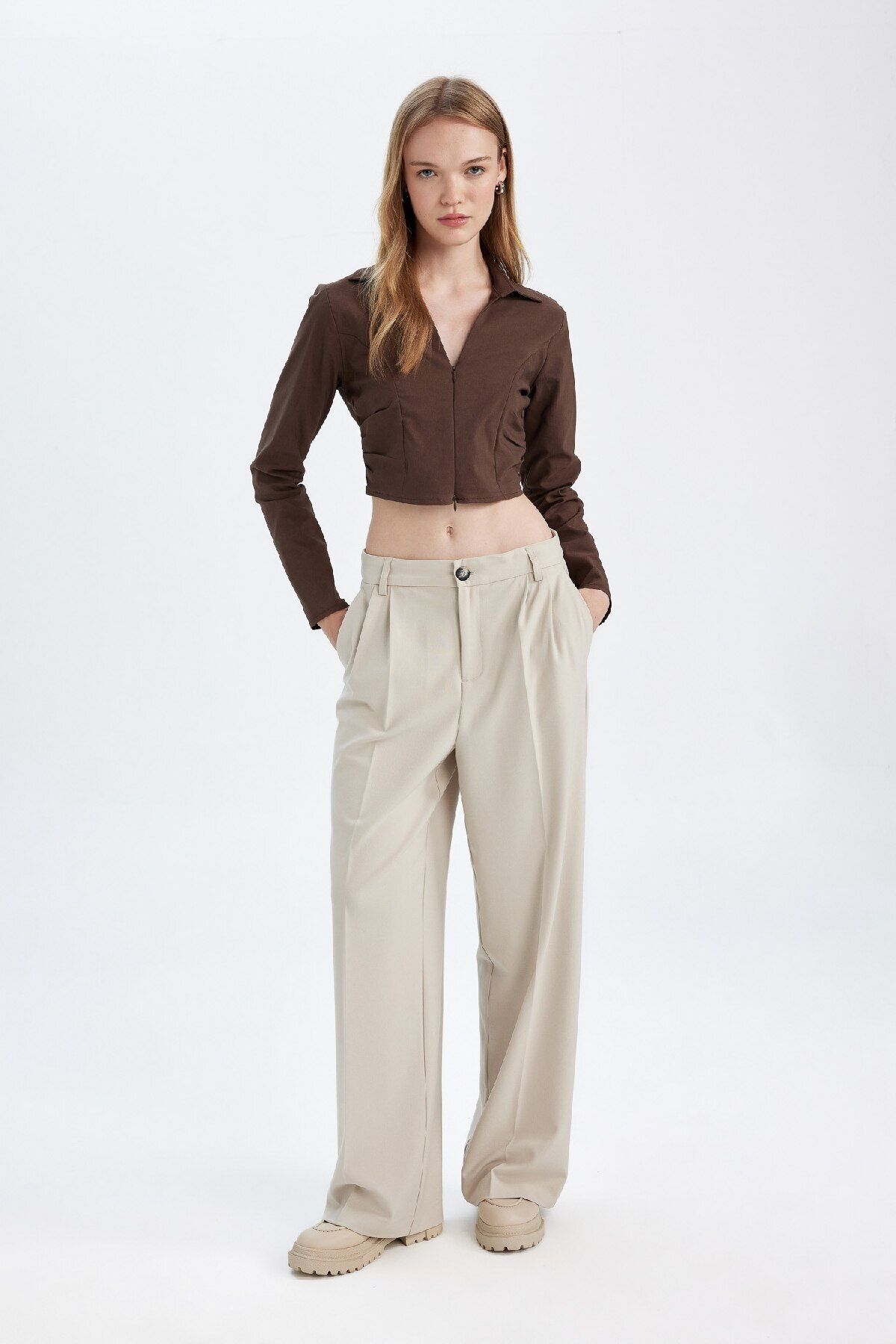 Klasik Pantolon Wide Leg Geniş Bol Paça Fleto Cepli Yüksek Bel Standart Boy Basic Düz D8150ax24au Klasik Pantolon Wide Leg Geniş Bol Paça Fleto Cepli Yüksek Bel Standart Boy Basic Düz D8150ax24au