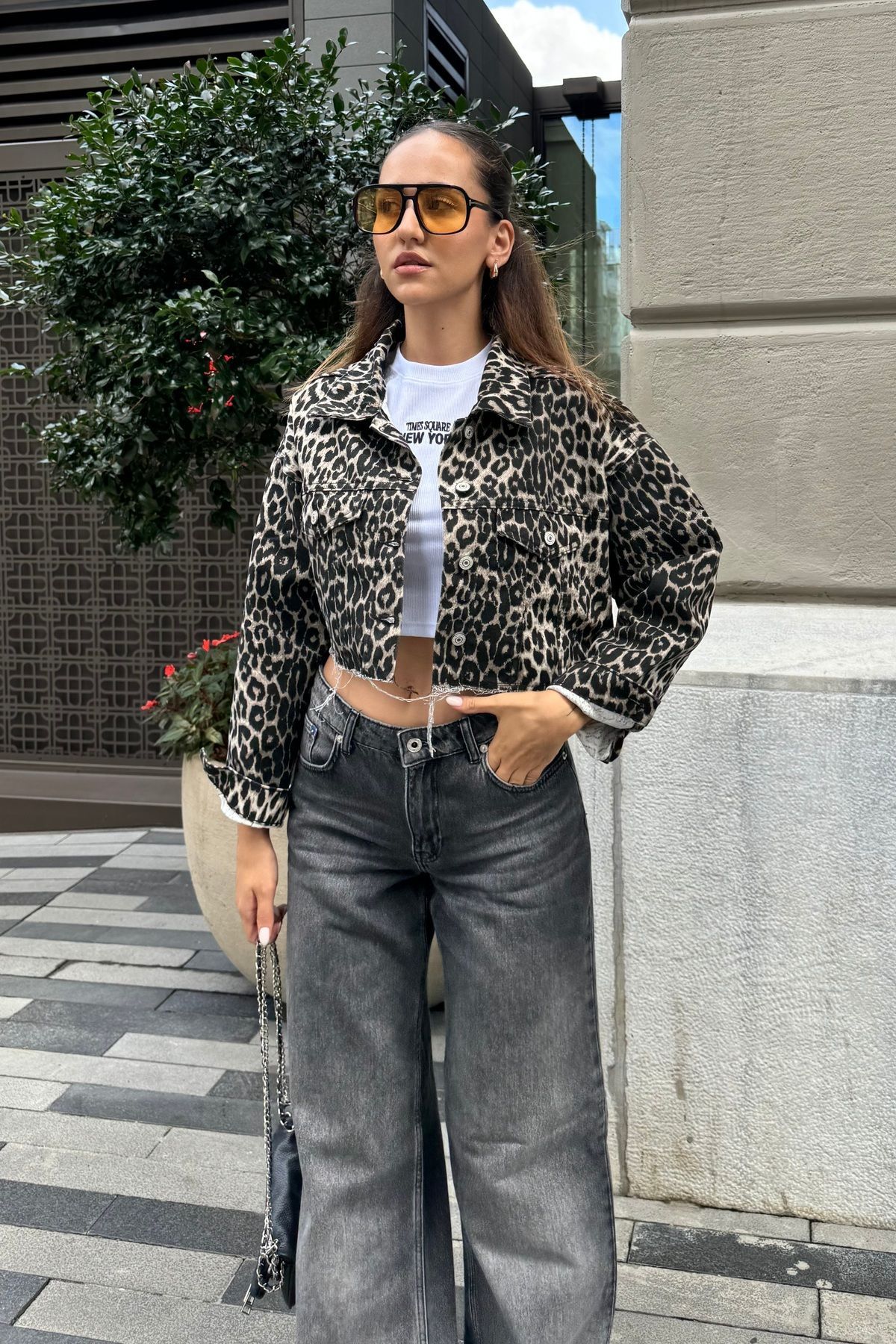 Leopar Midi Ceket Leopar Midi Ceket