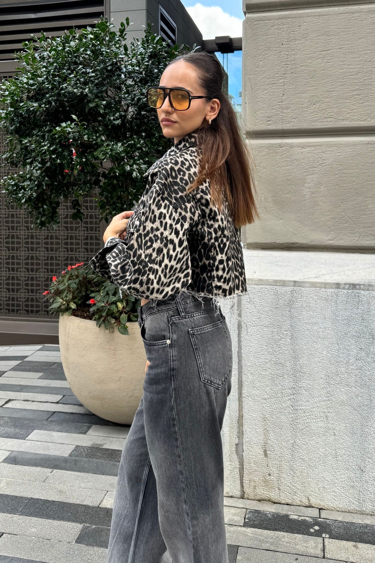 Leopar Midi Ceket Leopar Midi Ceket