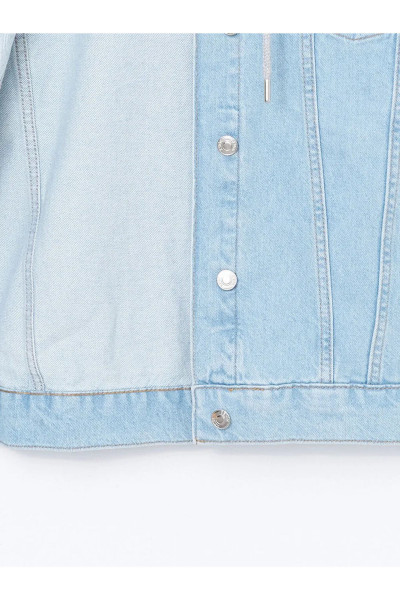 XSIDE Açık Mavi Kapüşonlu Kadın Jean Ceket XSIDE Açık Mavi Kapüşonlu Kadın Jean Ceket