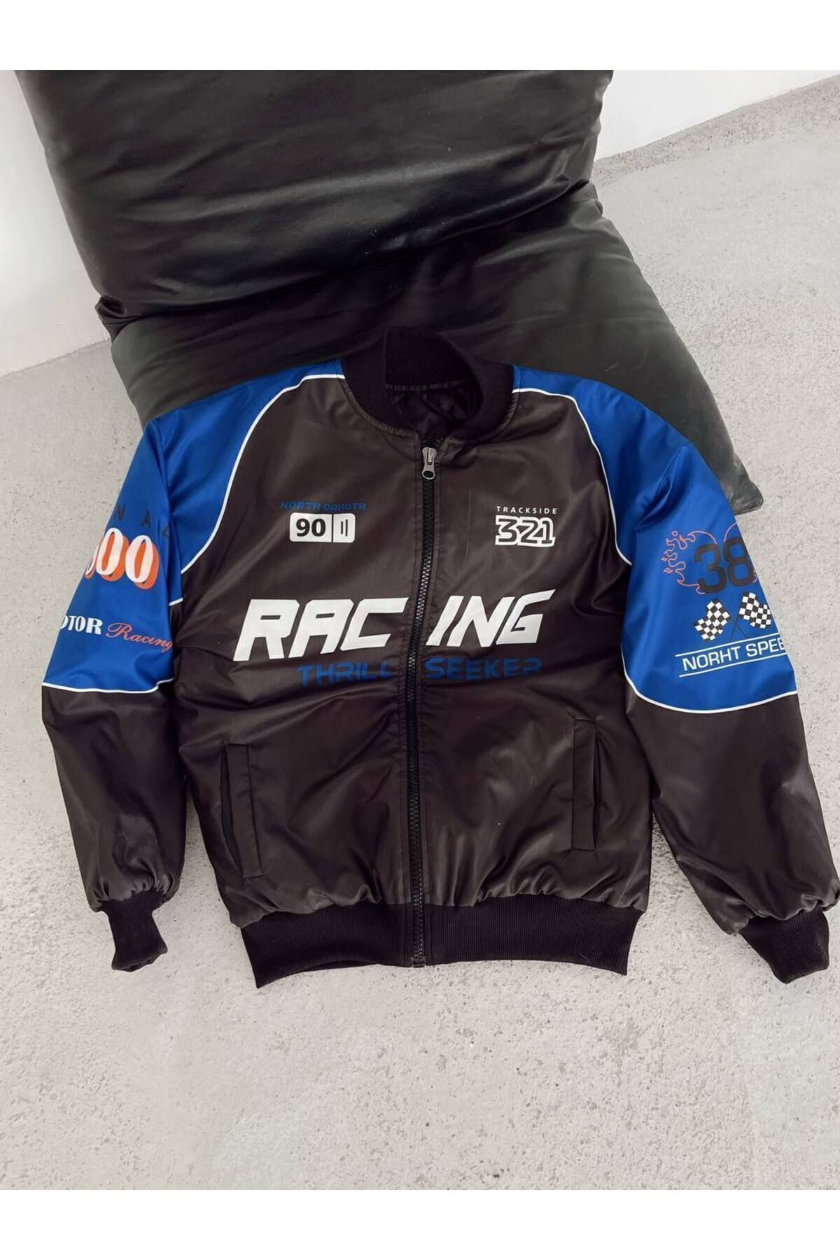 Unisex Oversize Racing Baskılı Yarışçı Bomber Ceket Unisex Oversize Racing Baskılı Yarışçı Bomber Ceket
