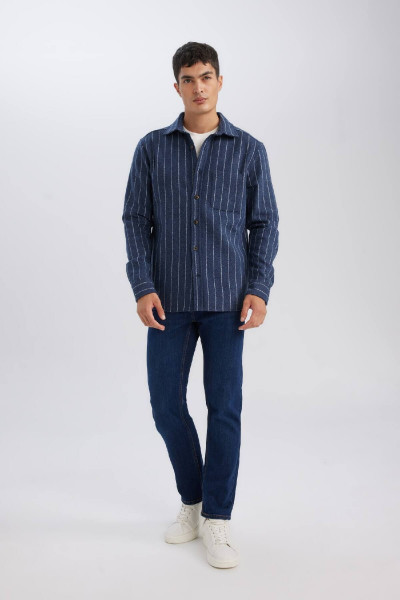 Lacivert Regular Fit Normal Kesim Polo Yaka Çizgili Oduncu Uzun Kollu Gömlek A8031ax24au Lacivert Regular Fit Normal Kesim Polo Yaka Çizgili Oduncu Uzun Kollu Gömlek A8031ax24au