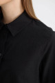 Regular Fit Poplin Basic Düz Uzun Kollu Siyah Gömlek Tunik D4160ax24au