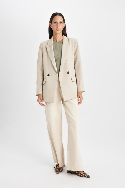 Oversize Geniş Kalıp Ceket Yaka Düğmeli Basic Düz Blazer Ceket C2457ax24au Oversize Geniş Kalıp Ceket Yaka Düğmeli Basic Düz Blazer Ceket C2457ax24au