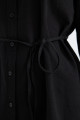 Regular Fit Poplin Basic Düz Uzun Kollu Siyah Gömlek Tunik D4160ax24au