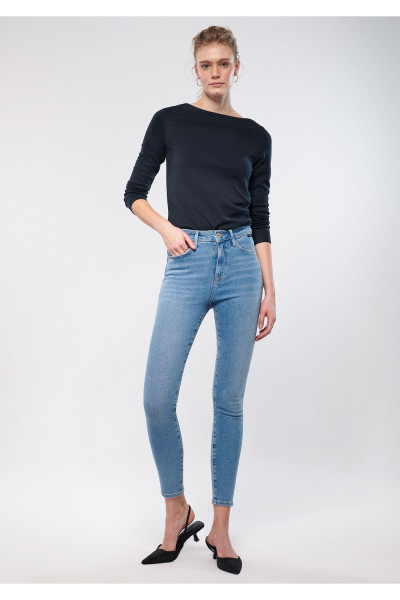 Serenay Gold Shape Puslu Indigo Si Jean Pantolon 100980-80533