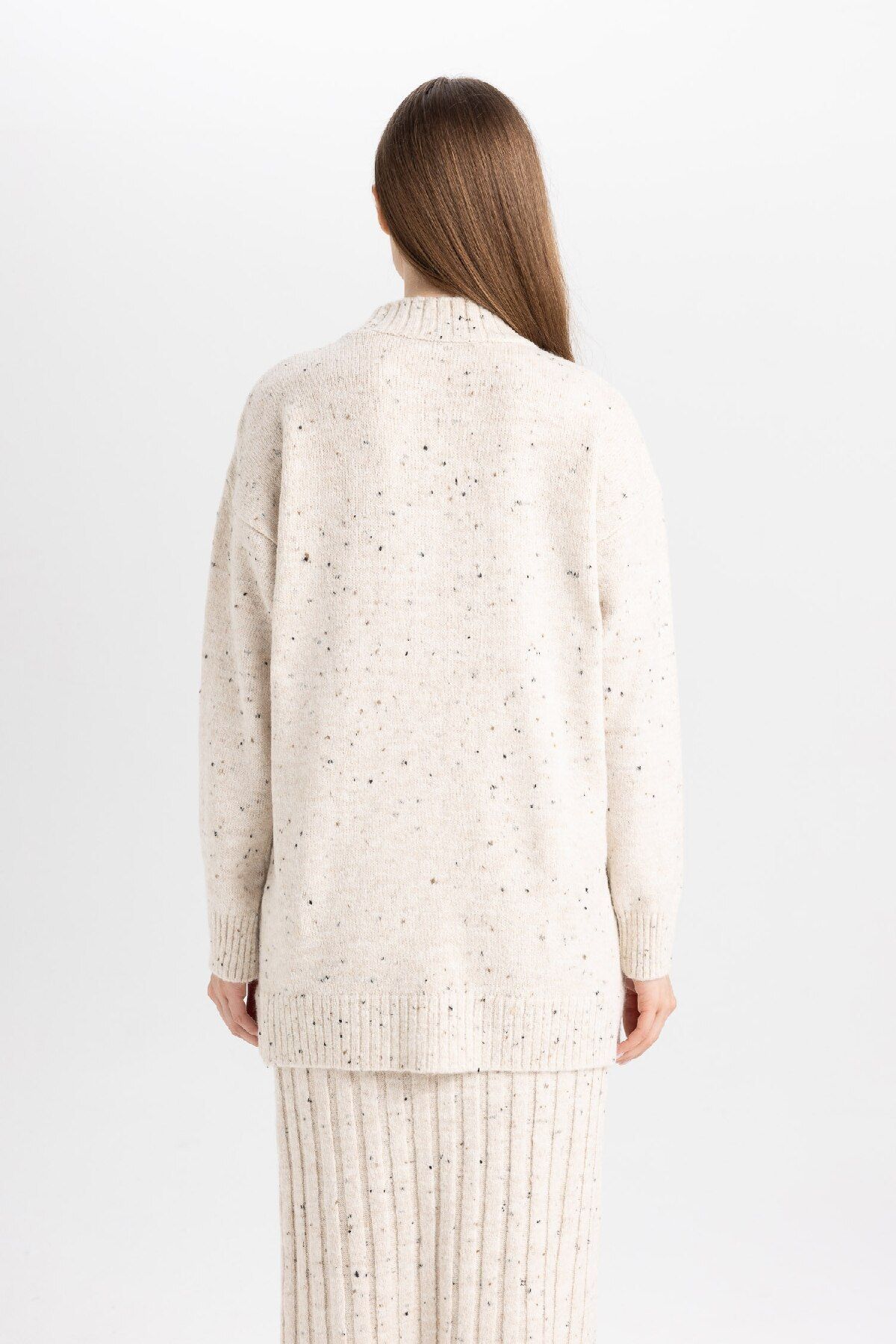 Relax Fit Yarım Balıkçı Yaka Nopeli Kumaş Kazak Tunik D7487ax24wn Relax Fit Yarım Balıkçı Yaka Nopeli Kumaş Kazak Tunik D7487ax24wn