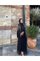 Kadın Taş İşlemeli Abaya Takım - Siyah l Kadın Taş İşlemeli Abaya Takım - Siyah l