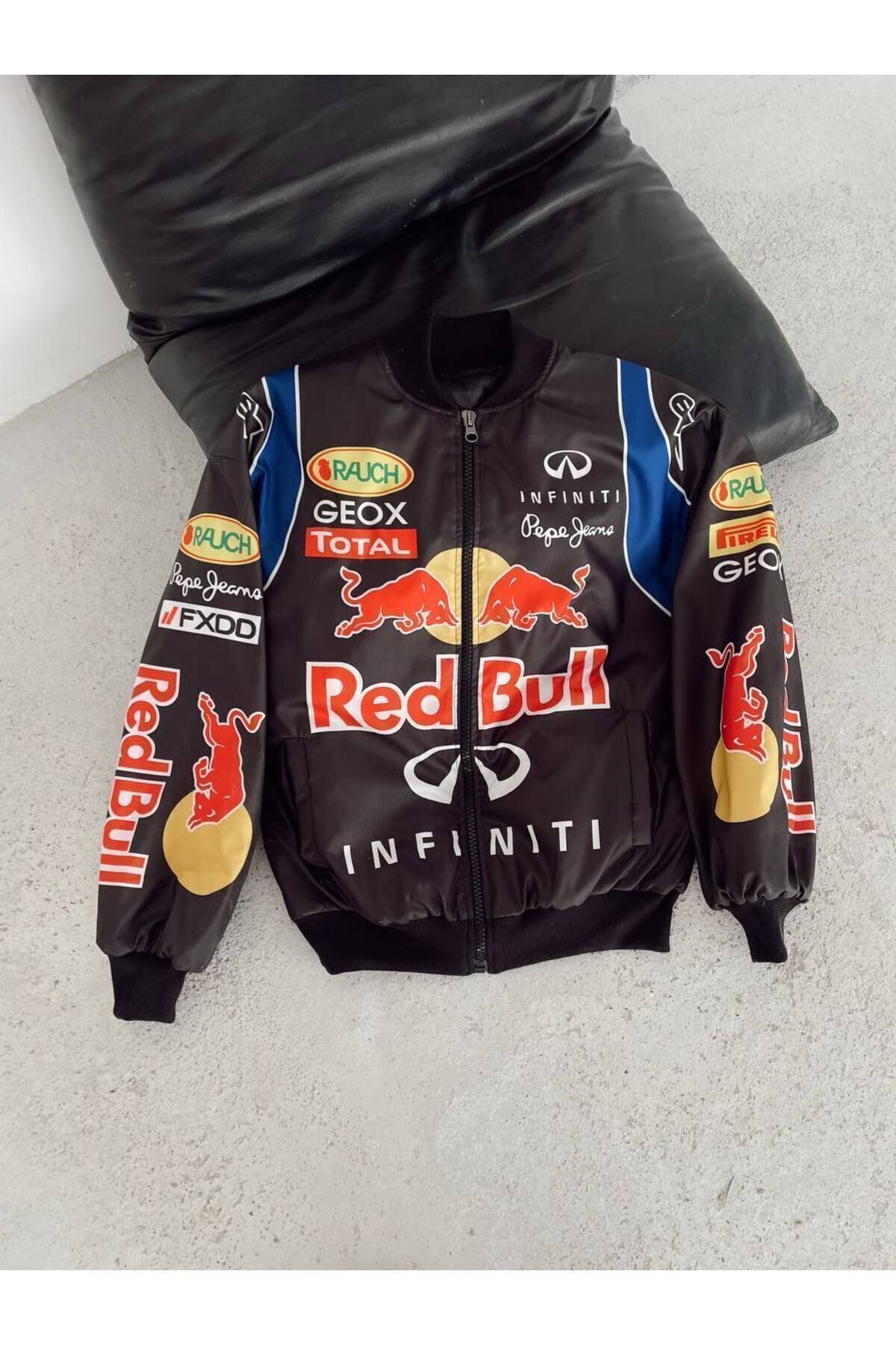 Unisex Oversize Redbull Baskılı Bomber Ceket Unisex Oversize Redbull Baskılı Bomber Ceket