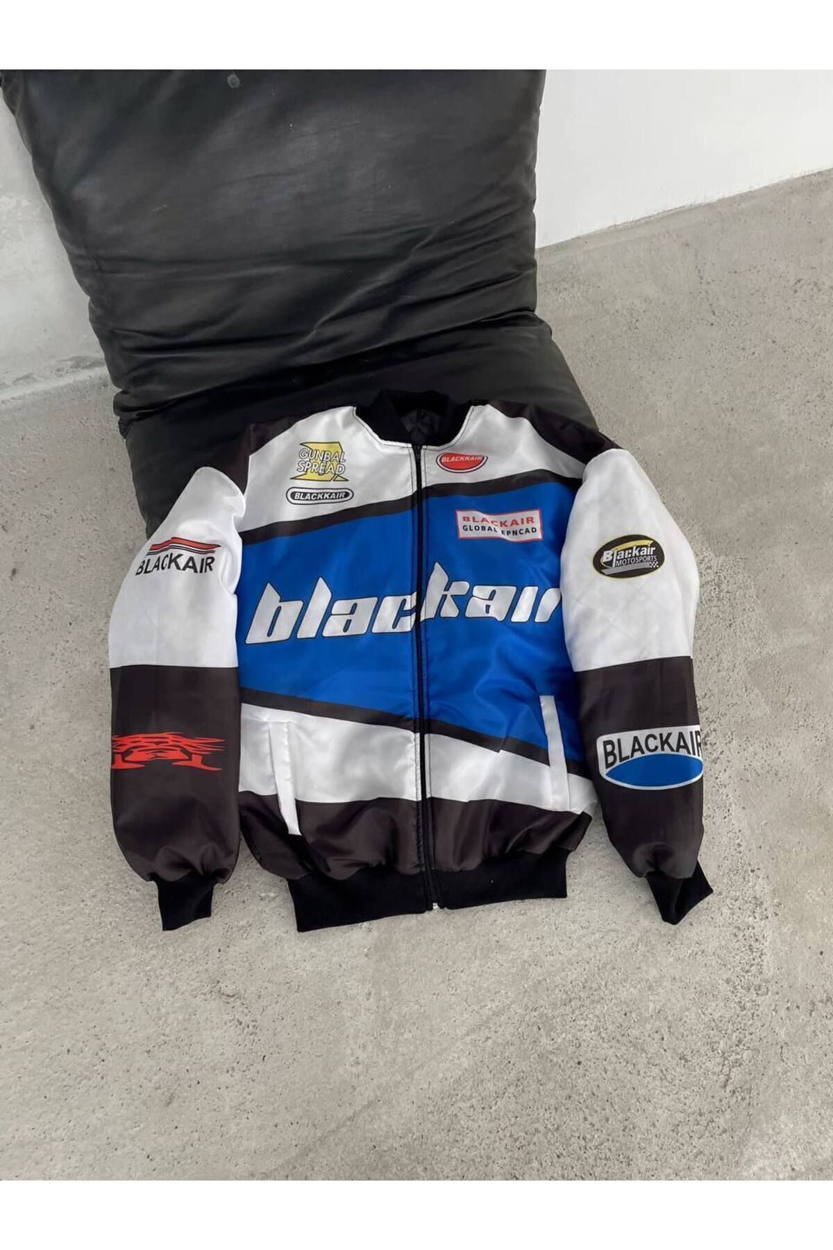 Unisex Oversize Blackair Baskılı Bomber Ceket Unisex Oversize Blackair Baskılı Bomber Ceket
