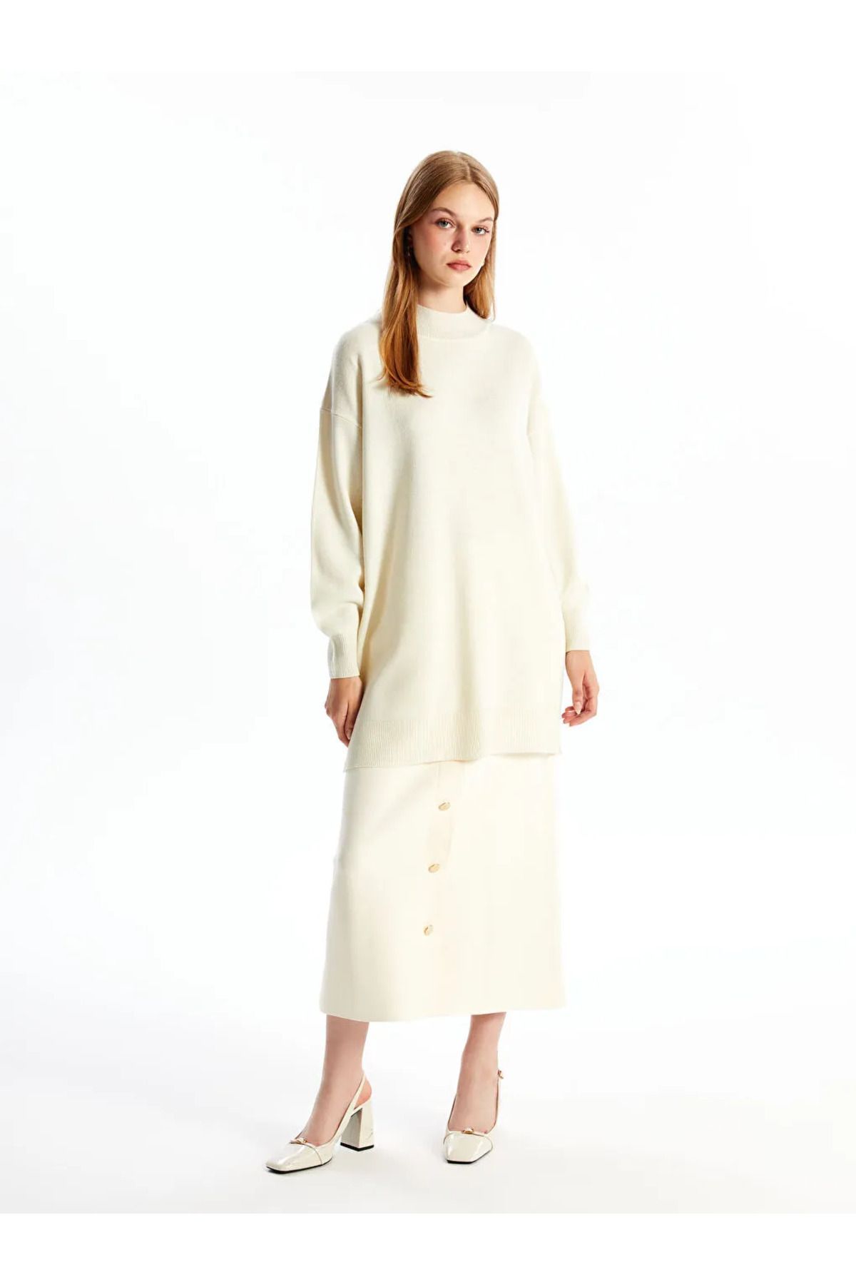 LCW Modest Kadın Beli Lastikli Düz Triko Etek LCW Modest Kadın Beli Lastikli Düz Triko Etek