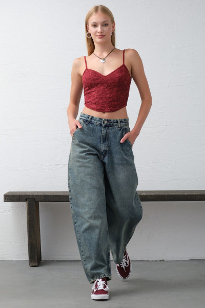 Mavi Bol Kesim Ekstra Yüksek Bel Balloon Fit Baggy Jean Kot Salaş Kadın Pantolon @cuneo Balon Mavi Bol Kesim Ekstra Yüksek Bel Balloon Fit Baggy Jean Kot Salaş Kadın Pantolon @cuneo Balon