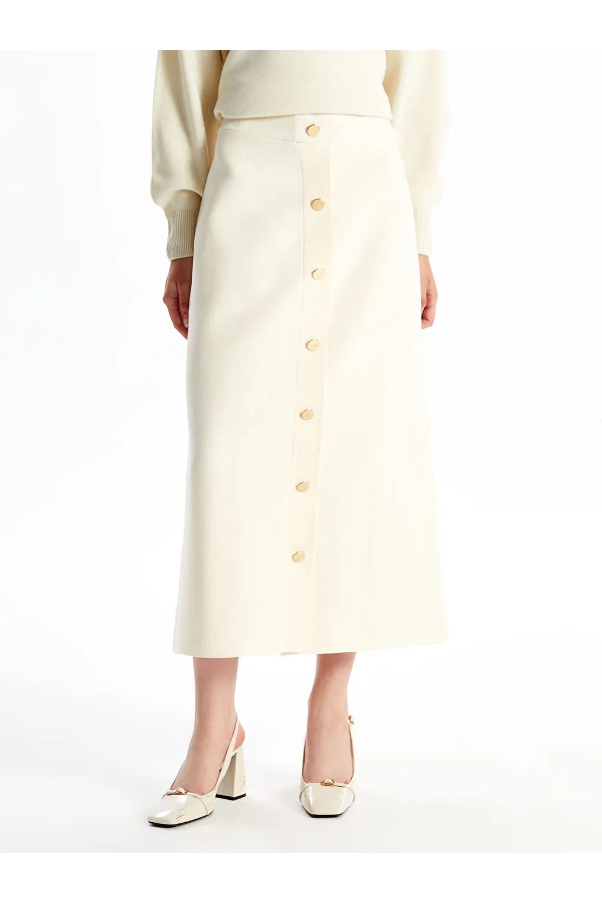 LCW Modest Kadın Beli Lastikli Düz Triko Etek LCW Modest Kadın Beli Lastikli Düz Triko Etek