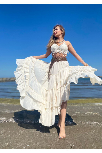 Özel Tasarım Ham Kadın Etnik Model Astarlı Carmen Etek Özel Tasarım Ham Kadın Etnik Model Astarlı Carmen Etek