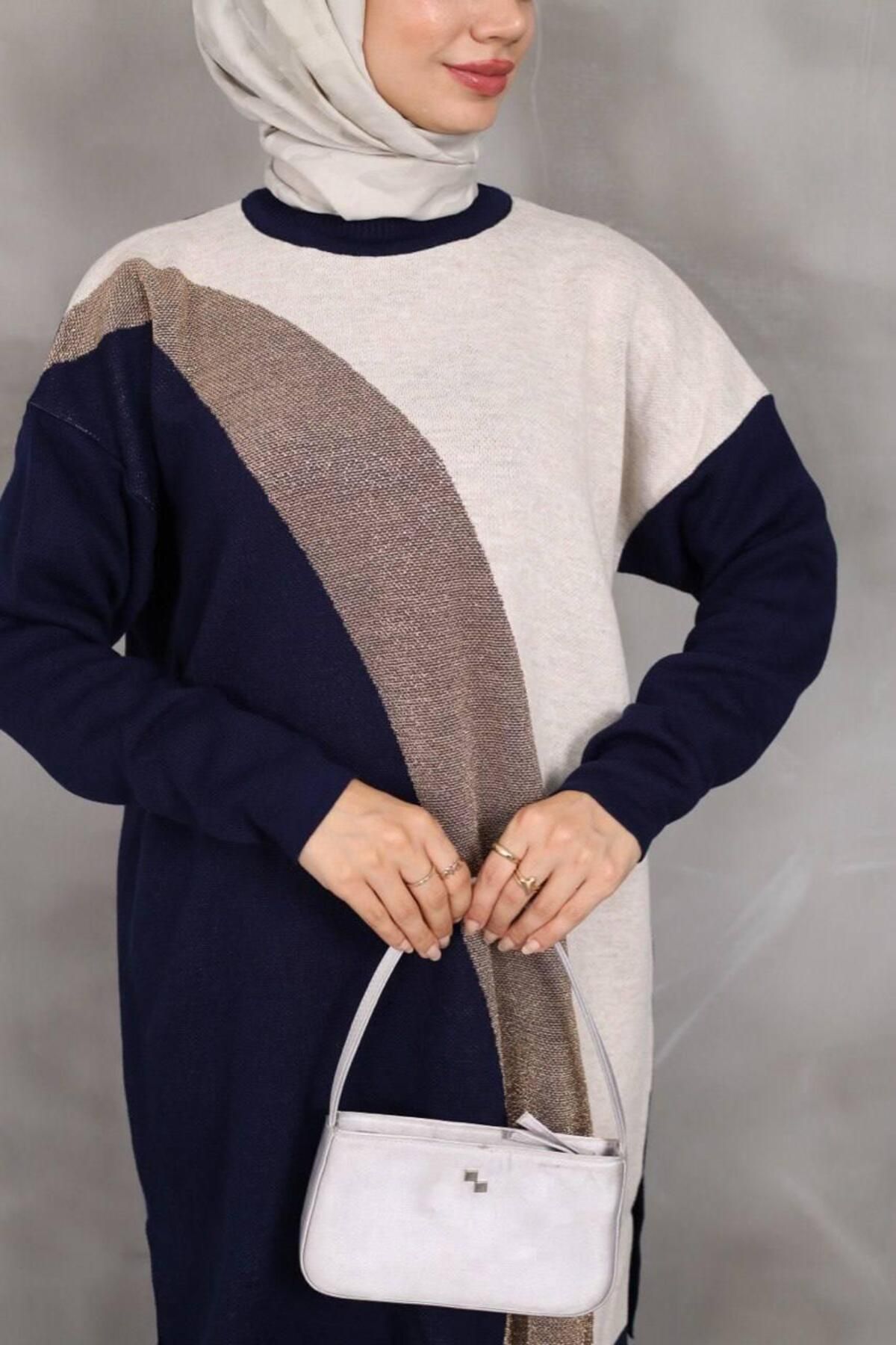 Simli Triko Tunik Pantolon Takım Simli Triko Tunik Pantolon Takım
