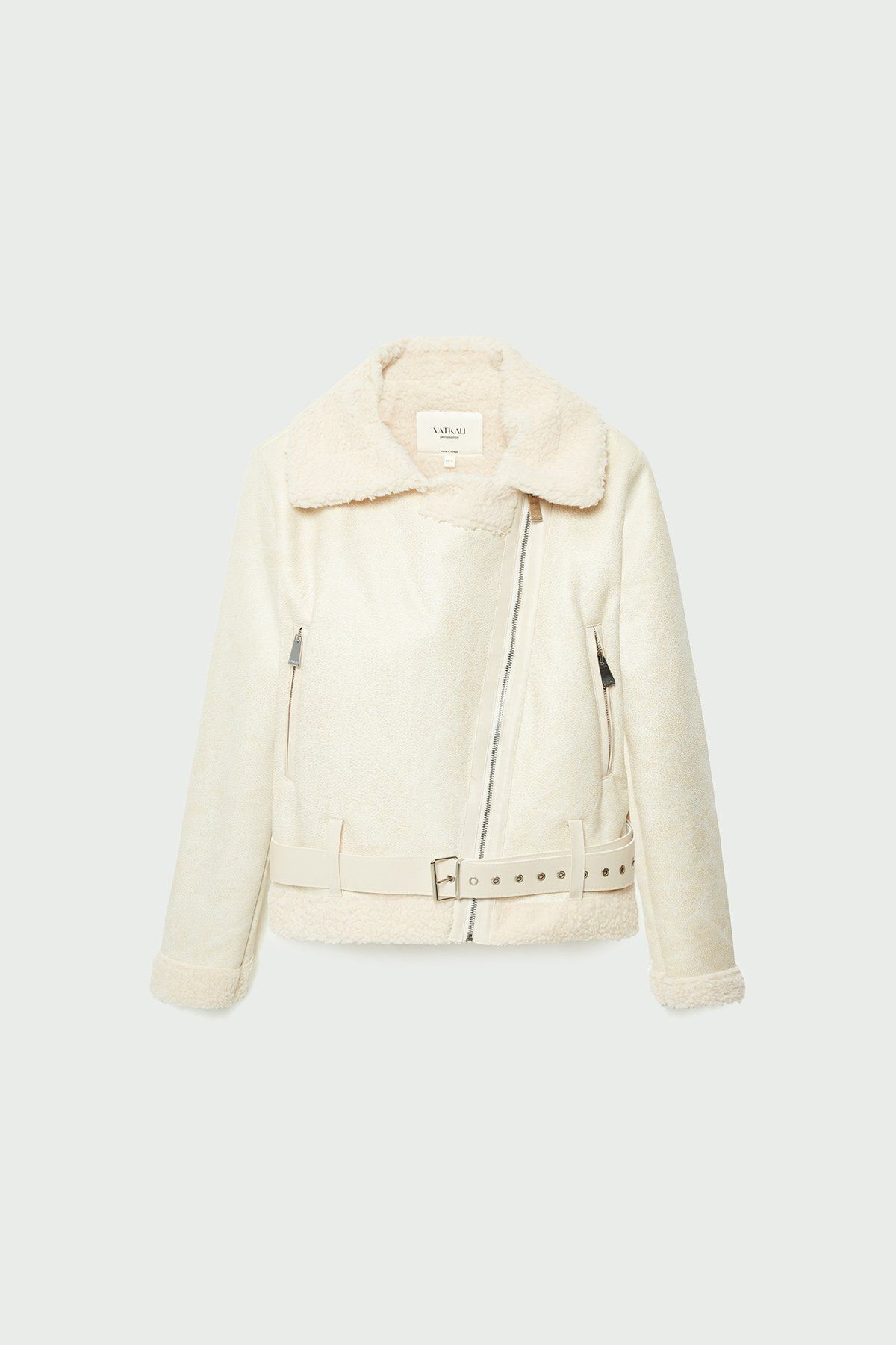 Kürk astarlı deri ceket Kürk astarlı deri ceket