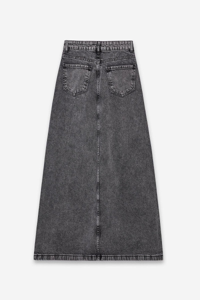 Uzun Çan Denim Etek Füme Uzun Çan Denim Etek Füme