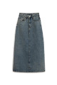 Uzun Çan Denim Etek Eskitme Kot Uzun Çan Denim Etek Eskitme Kot