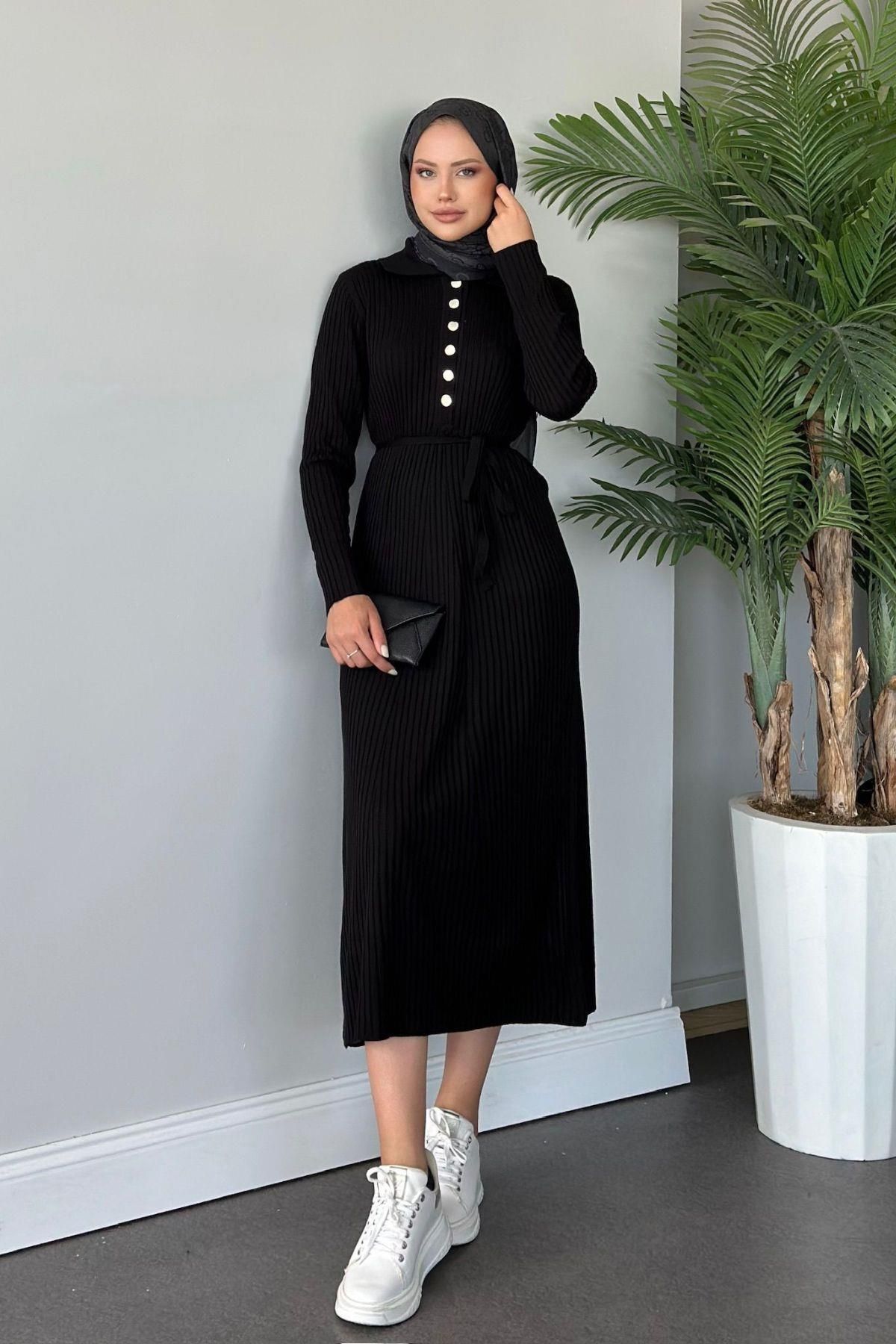 Madonna Triko Elbise Siyah Madonna Triko Elbise Siyah