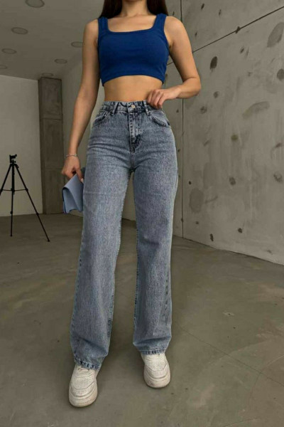 Linda 90's Orta Kar Yıkama Mavi Likralı Süper Extra Yüksek Bel Palazzo Salaş Jean Pantolon Linda 90's Orta Kar Yıkama Mavi Likralı Süper Extra Yüksek Bel Palazzo Salaş Jean Pantolon