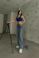 Linda 90's Orta Kar Yıkama Mavi Likralı Süper Extra Yüksek Bel Palazzo Salaş Jean Pantolon Linda 90's Orta Kar Yıkama Mavi Likralı Süper Extra Yüksek Bel Palazzo Salaş Jean Pantolon