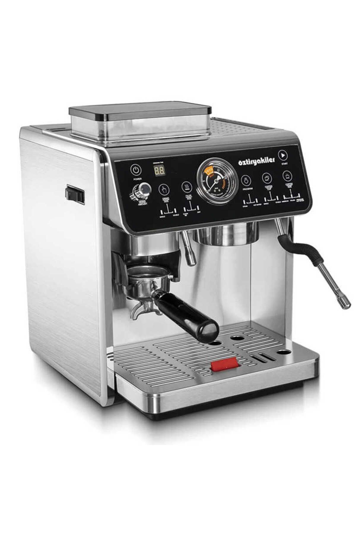 Öztiryakiler Mini Barista Espresso Kahve Makinesi 2800 W Kahve Değirmeni Dahil 2,7 Lt Su Tankı