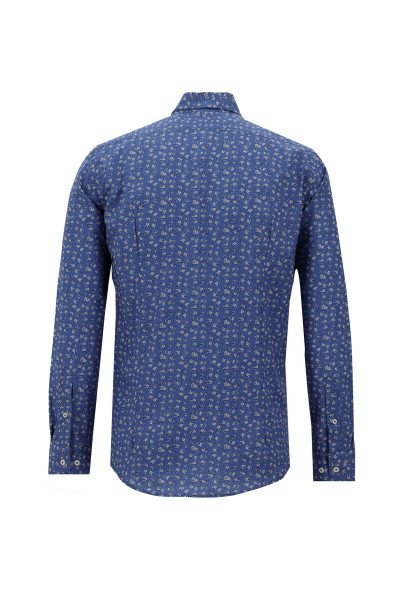 Uzun Kol Slim Fit Dar Kesim Baskılı Pamuk Gömlek Uzun Kol Slim Fit Dar Kesim Baskılı Pamuk Gömlek