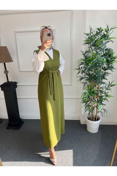 Yağ Yeşili Tüvit Tesettür Jile