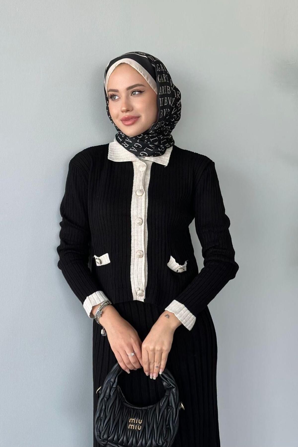 Triko Etekli Takım SİYAH Triko Etekli Takım SİYAH