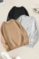 3'lu Paket Bej Gri Siyah Oversize Sweatshirt