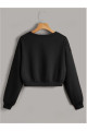 Kadın 2'li Bisiklet Yaka Crop Sweatshirt