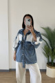 RV020 5950 File Detay Kot Ceket MAVİ RV020 5950 File Detay Kot Ceket MAVİ