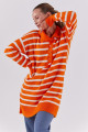 Polo Yaka Şardonlu Oranj Tunik Polo Yaka Şardonlu Oranj Tunik