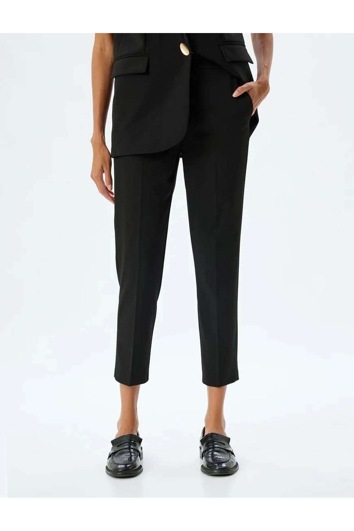 Standart Bel Cepli Slim Fit Cigarette Pantolon Standart Bel Cepli Slim Fit Cigarette Pantolon