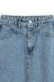 Uzun Püsküllü Denim Etek Mavi Kar Yıkama Uzun Püsküllü Denim Etek Mavi Kar Yıkama